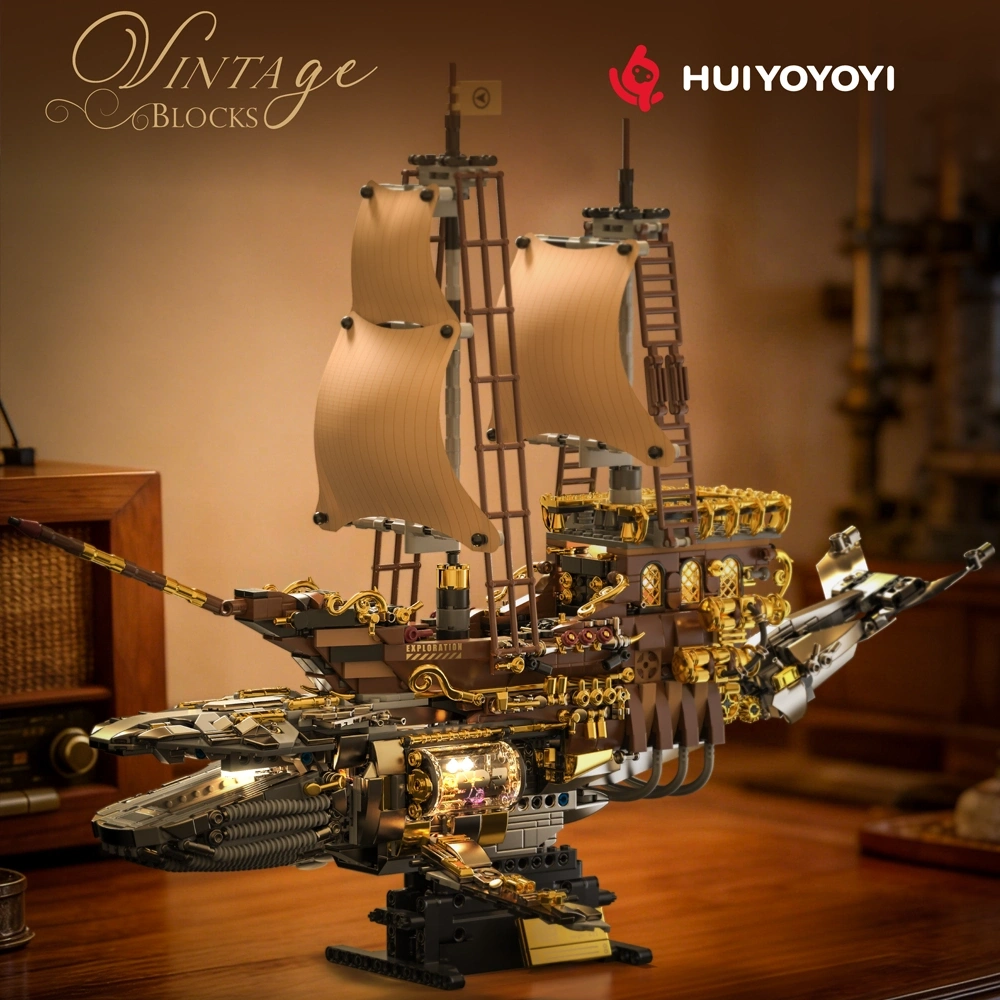HUIYOYOYI H1002 Steam Retro Whale Boat Creator Expert