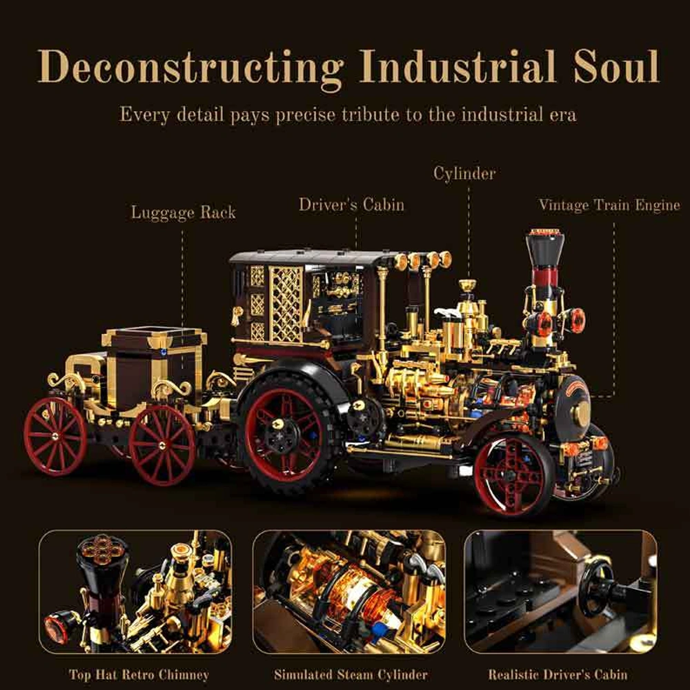 HUIYOYOYI H1003 Retro Mechanical Steam Car Technic