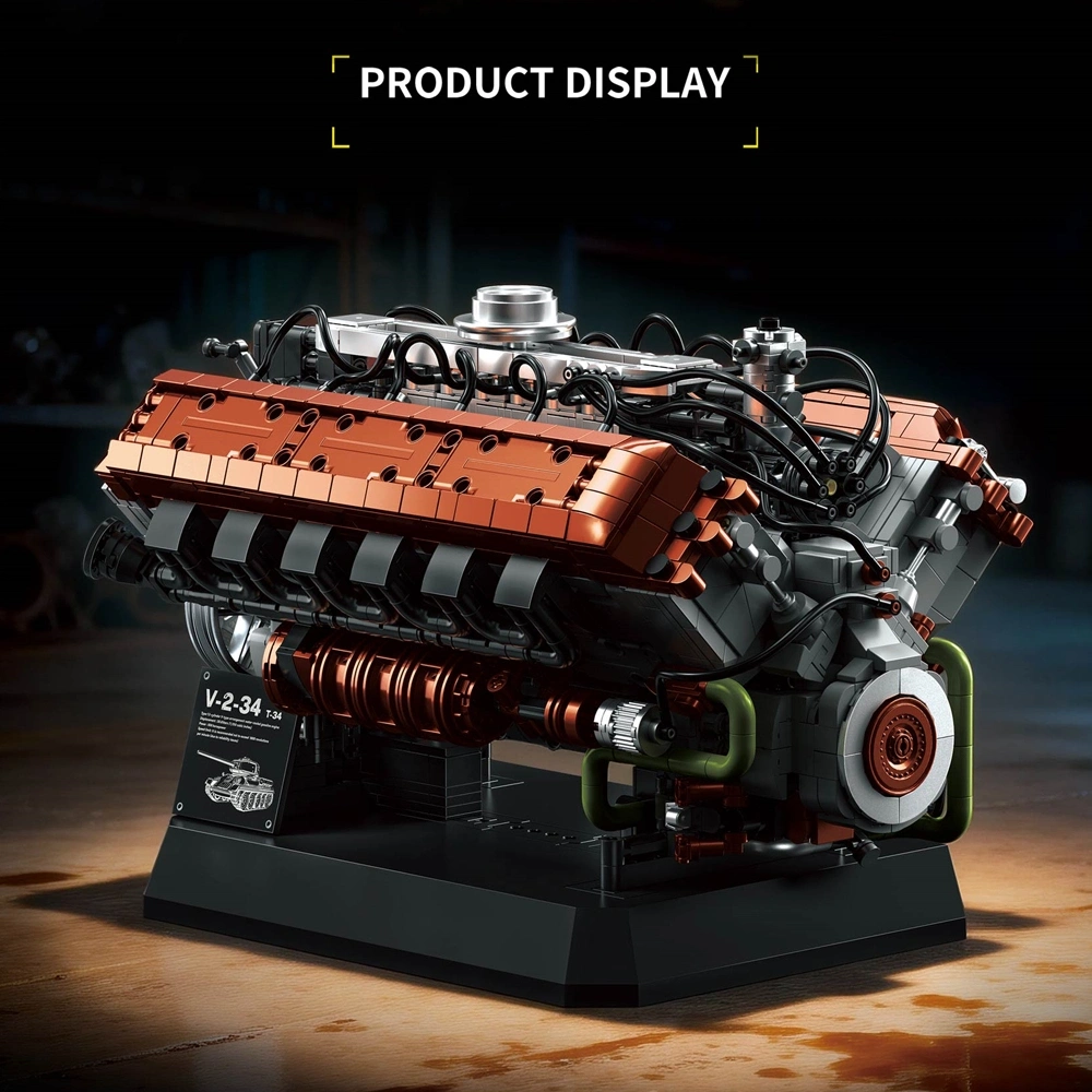 12GO 95009 T34-V2 Tank Engine Technic