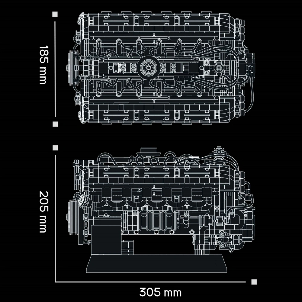 12GO 95009 T34-V2 Tank Engine Technic
