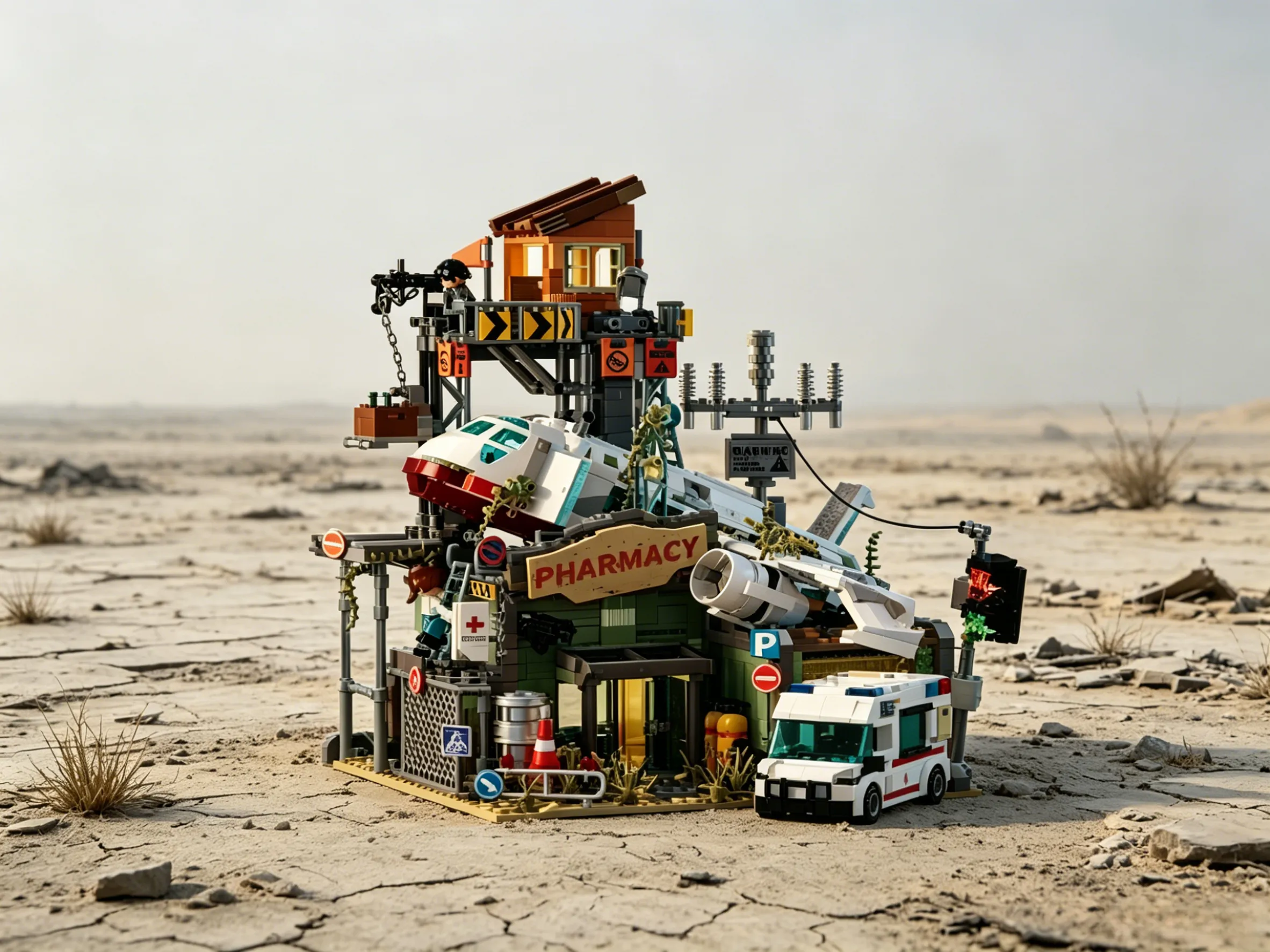Survivor's Hidden Clinic: Explore Iambrick 30902 Wrecked Plane Pharmacy Modular Buildings