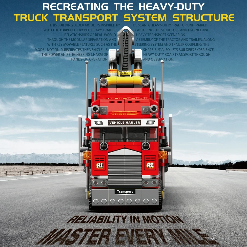 Reobrix 843 Semi-Truck With Trailer Technic