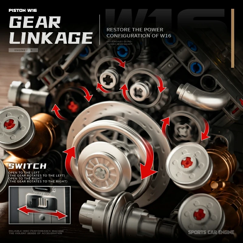 EIKEE Y15019 Piston W16 Engine Technic