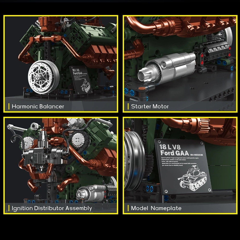 12GO 95010 GAA V8 Tank Engine Technic