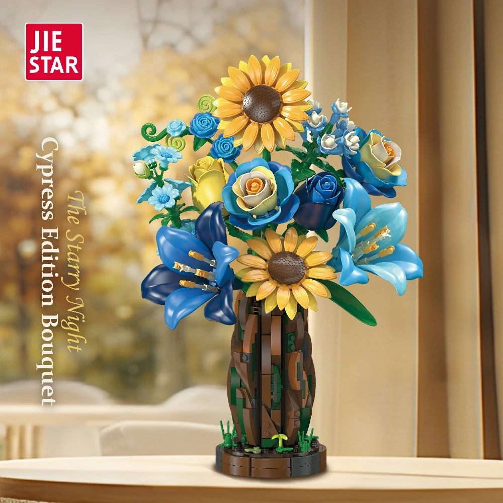 Jiestar X88058 The Starry Night Cypress Edition Bouquet Creator Expert