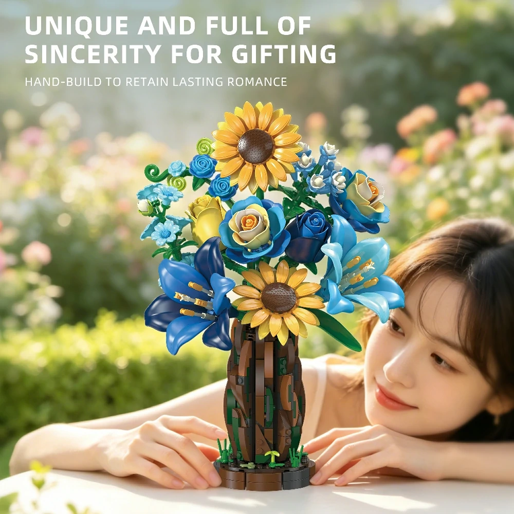 Jiestar X88058 The Starry Night Cypress Edition Bouquet Creator Expert