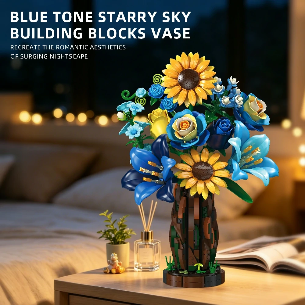 Jiestar X88058 The Starry Night Cypress Edition Bouquet Creator Expert