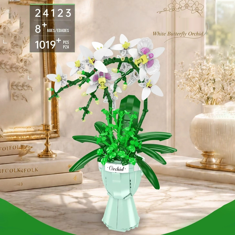 MouldKing 24123 White ButterAy Orchid Creator Expert