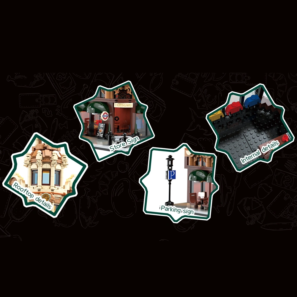 [Mini Micro Bricks] JiQing JQ10007 Shopping Store Modular Buildings