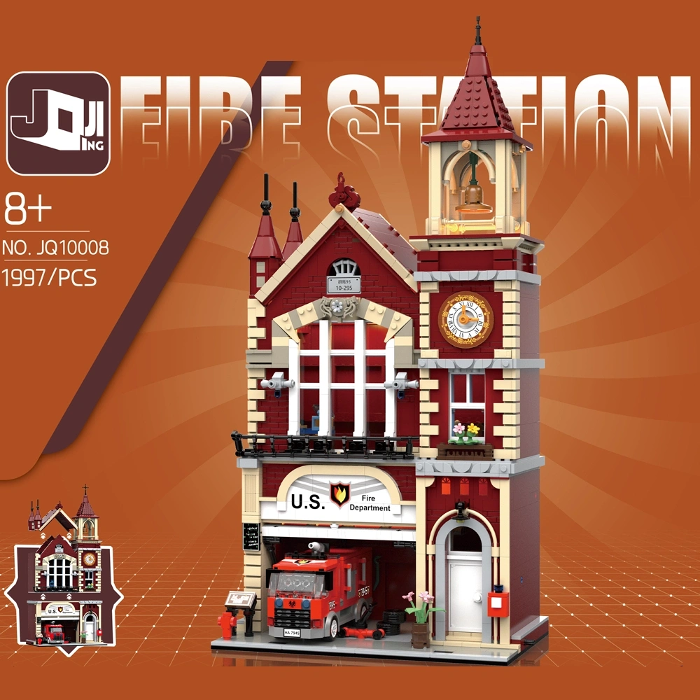 [Mini Micro Bricks] JiQing JQ10008 Fire Department Modular Buildings