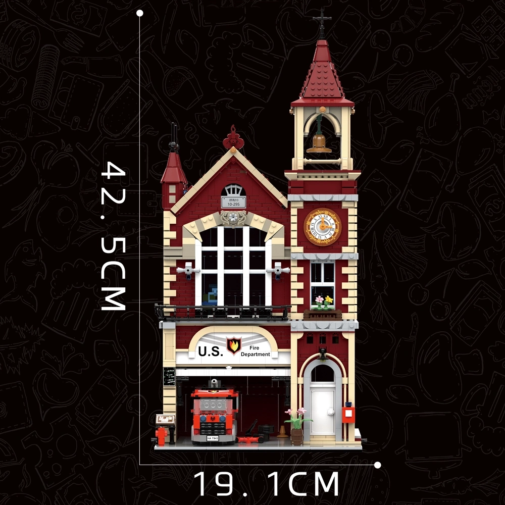 [Mini Micro Bricks] JiQing JQ10008 Fire Department Modular Buildings