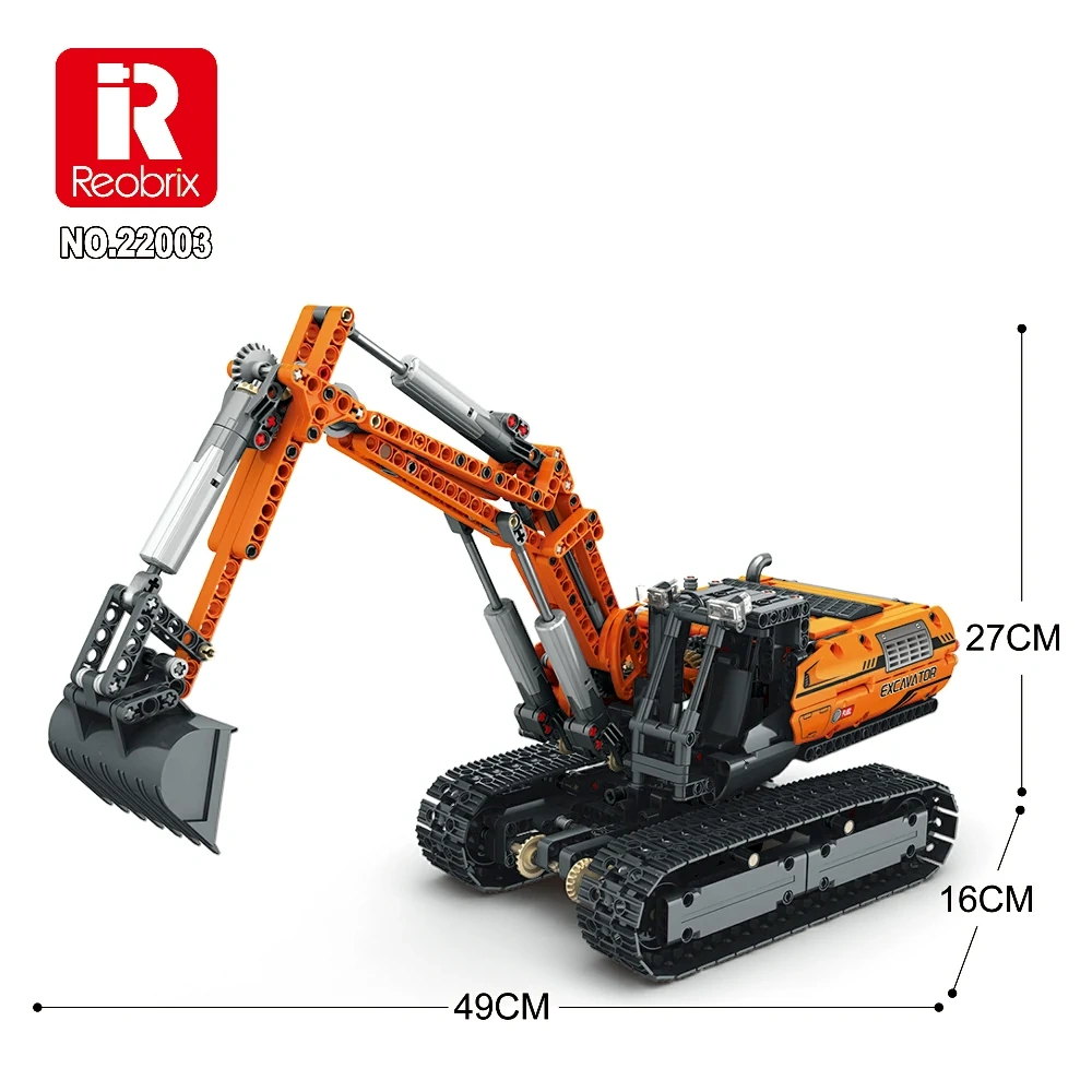 [With Motor] Reobrix 22003 Mechanical Excavator Technic