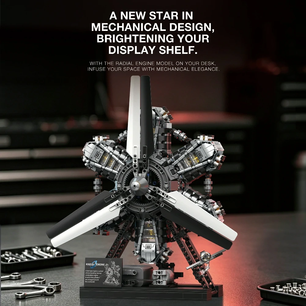 [With Motor] Reobrix 33070 Radial Engine Technic