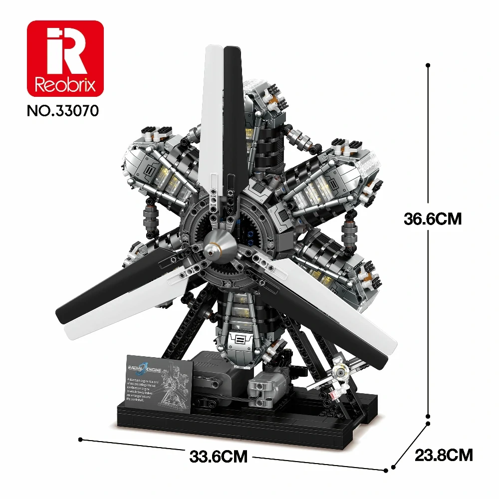 [With Motor] Reobrix 33070 Radial Engine Technic