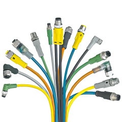 M12 sensor plastic cable IP67 A code male female 2 3 4 6 8 12 pin straight waterproof connector
