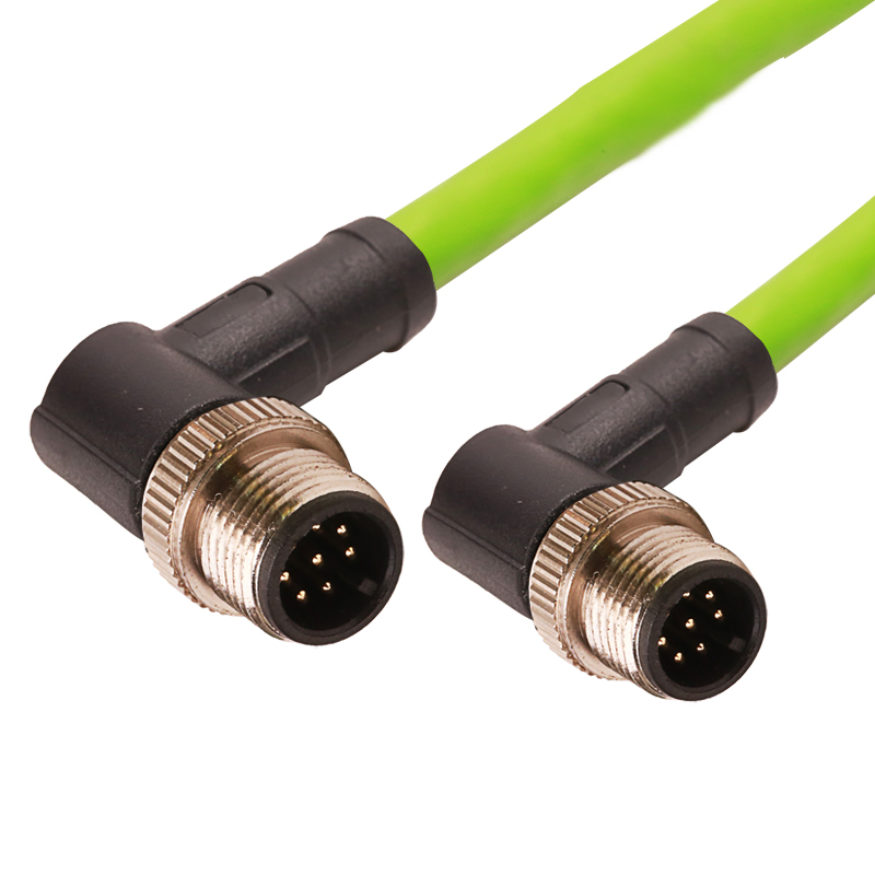 M12 sensor plastic cable IP67 A code male female 2 3 4 6 8 12 pin straight waterproof connector