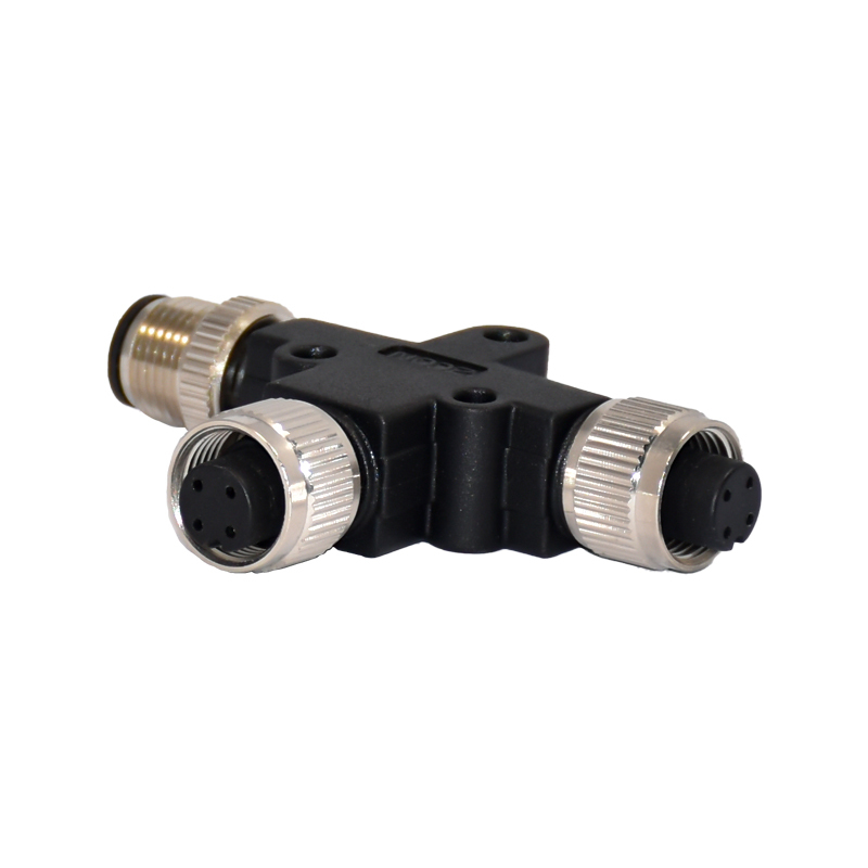 Ip68 sensor m8 m12 y wire connectors waterproof straight metal screw splitter 3 4 5 6 7 8 pin cable