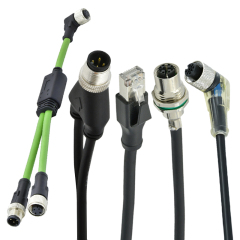 Ip68 sensor m8 m12 y wire connectors waterproof straight metal screw splitter 3 4 5 6 7 8 pin cable