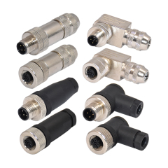 M5 M8 M12 M16 straight right angle male female assembly plastic metal circular connector
