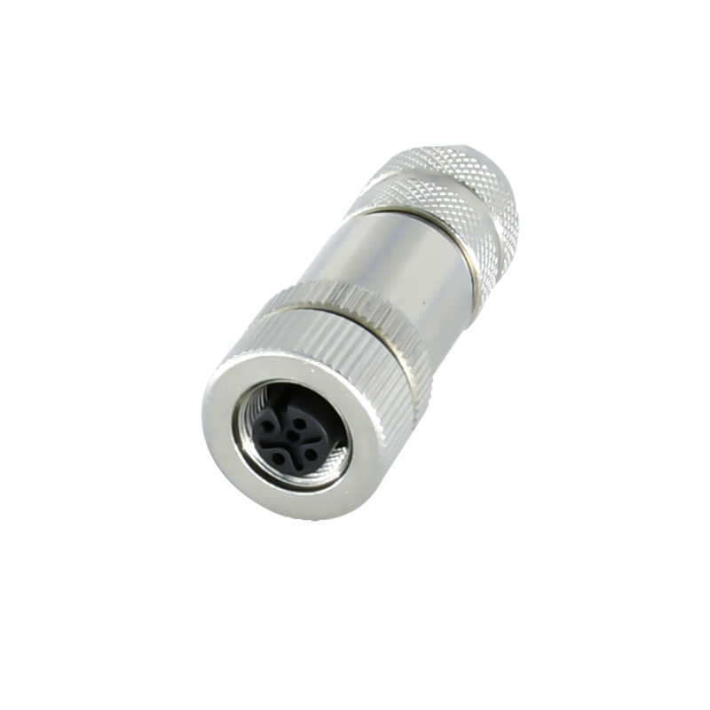 M12 series shielded metal assembly male to female 3 4 5 8 12 17pin plug cable connector