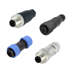 M5 M8 M12 M16 straight right angle male female assembly plastic metal circular connector