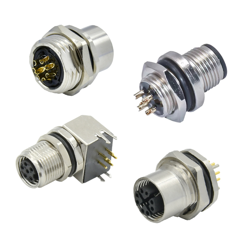 M5 M8 M12 M16 waterproof sensor adapters connectors ip67/ip68 male to female wall panel mount A B D code cable