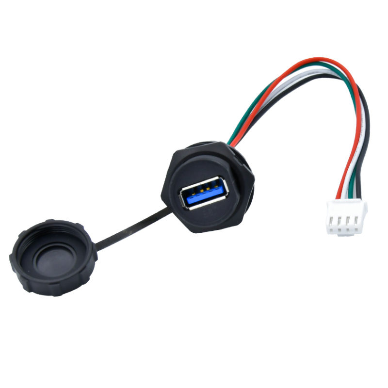 USB Waterproof Panel Mount Wall Connector ip67 4Pin 3.1 8Pin 3.0 USB Connector