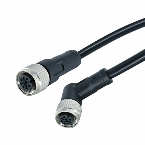 Industrial M12 plastic female plug connector auto m12 3 4 5 6 8 12 17pin with custom end of free cable