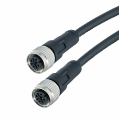 Industrial M12 plastic female plug connector auto m12 3 4 5 6 8 12 17pin with custom end of free cable