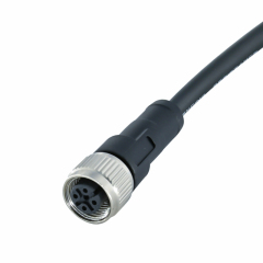 Industrial M12 plastic female plug connector auto m12 3 4 5 6 8 12 17pin with custom end of free cable