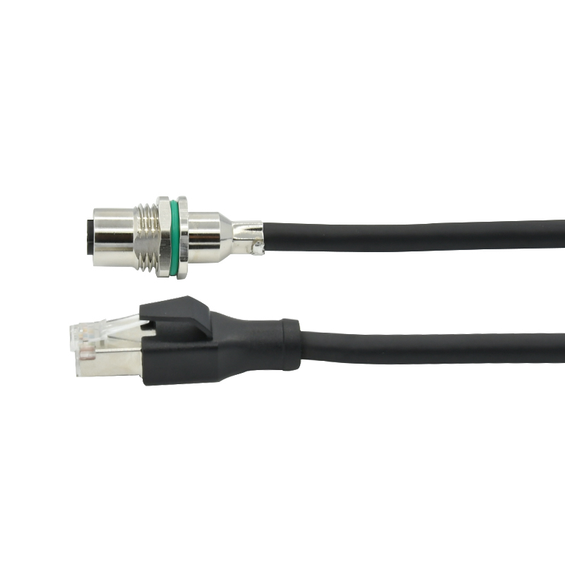 IP67 Electrical industrial shield male M12 to rj45 A D X coded 4p 8p water proof ethernet cable 1m 2m connector