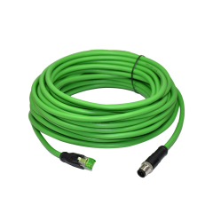 Plastic PUR PVC M12 to RJ45 cat5e cat6 A D code molded ip67 waterproof male female cable for ethernet