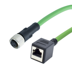 M12 To RJ45 Connector Aviation Plug Female 4 Pin A-Coded Industrial Camera Ethernet Cable IP67 M12 To Rj45 Shielded Sensor Wire