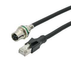 IP67 Electrical industrial shield male M12 to rj45 A D X coded 4p 8p water proof ethernet cable 1m 2m connector