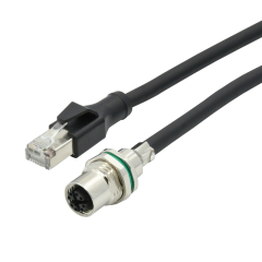 IP67 Electrical industrial shield male M12 to rj45 A D X coded 4p 8p water proof ethernet cable 1m 2m connector