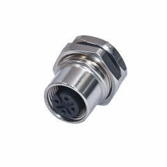 M12 4pin connector Waterproof ip67 straight assembly sensor conector plug cable panel mounted pcb a d code