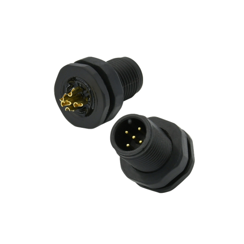 IP67 NMEA2000 M12 5Pin full plastic Front wall Panel Mount LED Circular solder Cable Waterproof Wire socket Connector