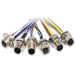 m5 m8 m12 m16 m23 wall panel mount connector 2 3 4 5 6 8 12 17 pin IP68 waterproof metal circular wire adapters connector