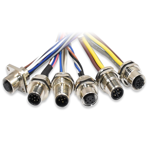m5 m8 m12 m16 m23 wall panel mount connector 2 3 4 5 6 8 12 17 pin IP68 waterproof metal circular wire adapters connector