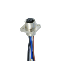 IP67 M12 connector 4 pin waterproof A B D S code male female metal aviation wall panel mount cable connector with wire