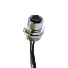 IP67 Waterproof M12 A Coded Electrical Circular Connector 2 3 4 5 8 12 17 Pin Female Shielded wall mount molded sensor cable