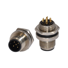 Phoenix M12 solder pcb wall panel mount Connector ip67 male to female sensor PCB front mounting connector socket PG9 screw thread