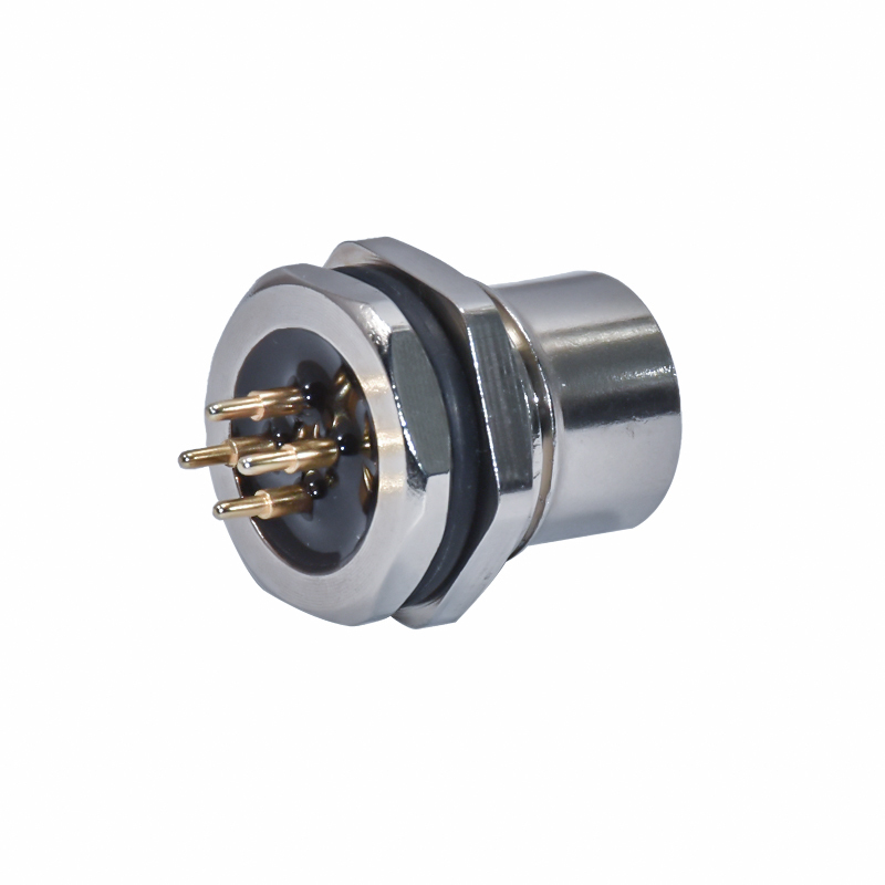 M12 4pin connector Waterproof ip67 straight assembly sensor conector plug cable panel mounted pcb a d code
