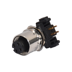 M12 4 5 Pin 6pin 8pin Male female Angled PCB Connector 90 Degree wall Mount Bulkhead metal circular Socket connector