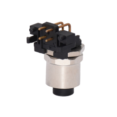M12 4 5 Pin 6pin 8pin Male female Angled PCB Connector 90 Degree wall Mount Bulkhead metal circular Socket connector