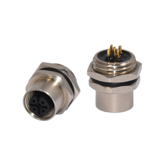 Phoenix M12 solder pcb wall panel mount Connector ip67 male to female sensor PCB front mounting connector socket PG9 screw thread