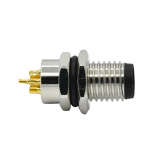 M8 Waterproof Black Front Panel Mounting straight Angle 8pin male female panel mounting socket