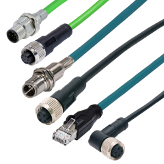 M5 M8 M9 M12 M16 M12 M23 7/8 IP68 Customized PVC PUR Materials a Core 5 Pin Sensor Cable