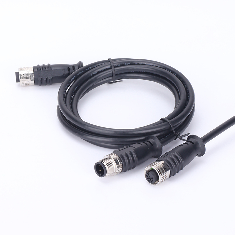 M12 Connector 4 Pin Female X Coding to RJ45 Extension Cable