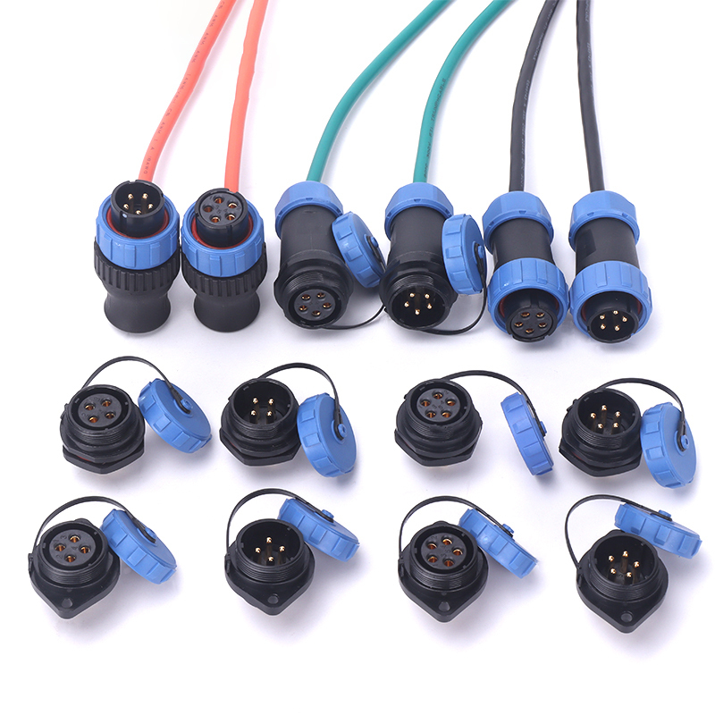 Sp10 11 13 17 21 29 Sp11 2pin PWeipu IP68 Solder Screw Blue Red Wire Plastic Connector for Outdoor Light